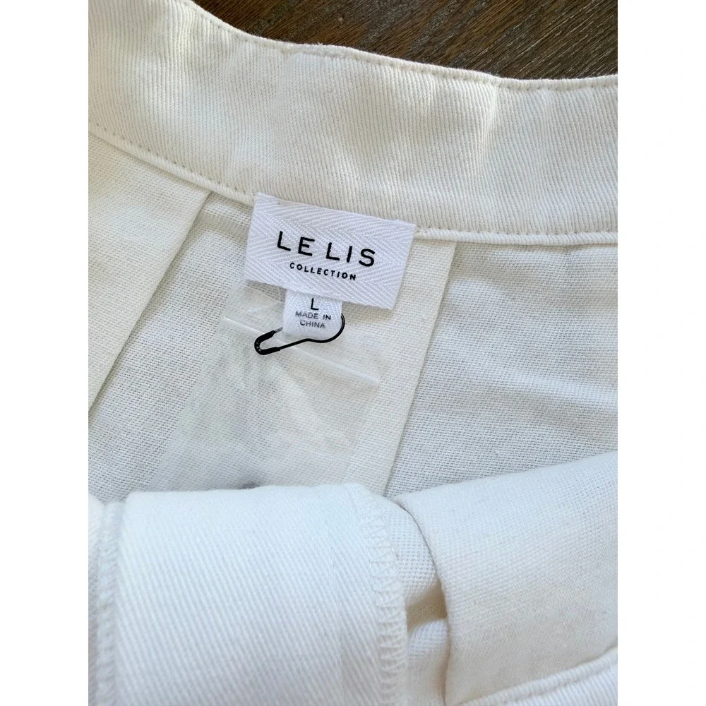 NWOT Le Lis Collection Pleated Mini Skort‎ Womens White Large